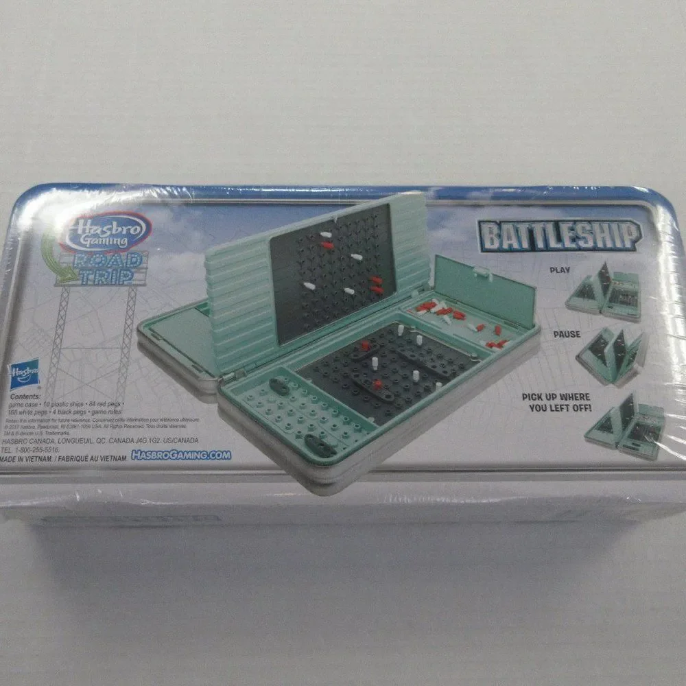 HASBRO BATTLESHIP Gaming Road Trip Full Game Play Portable Case Factory Seal NEW